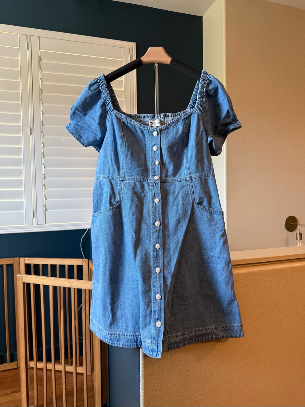 Madewell Light Blue Denim Button-Front Mini Dress